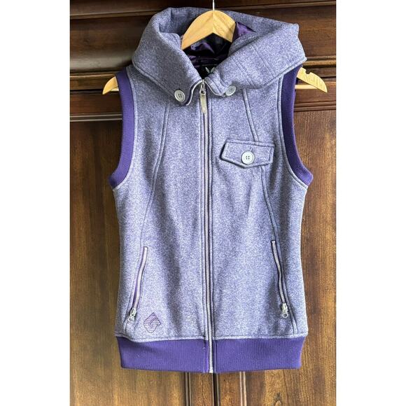 Burton Dryride S Hooded Vest Full Zip Outdoor Jacket Snow Board Purple Winter - Picture 1 of 7